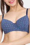 Rosaline Padded Wired Medium Coverage T-Shirt Bra - Blue Depth — thumbnail 4